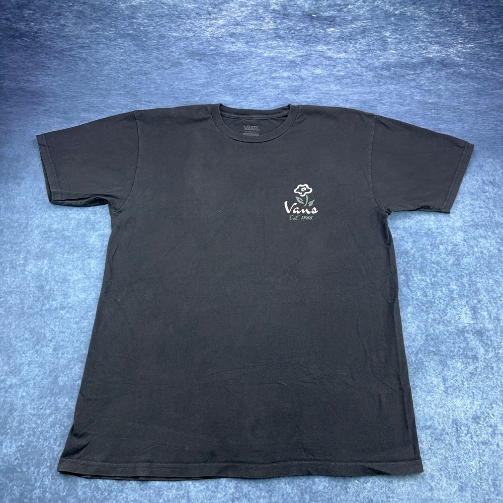 Vans Classic Fit Black Floral Snake Graphic T-Shirt Mens Large Est 1966 Tee
